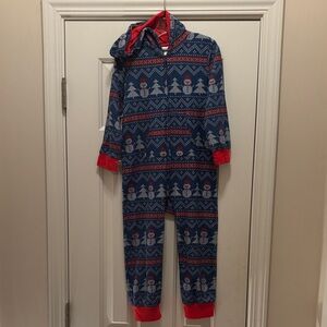 Dreamwave Blue and Red Snowman Onesie